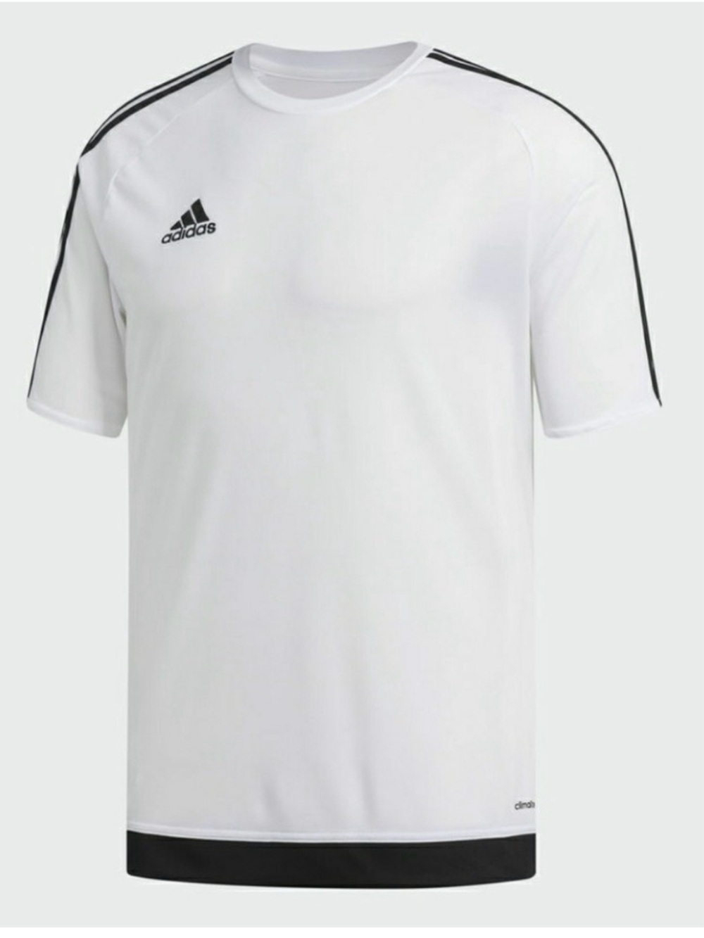 adidas Vintage Bright White Soccer Jersey w Iconic 3 Stripe Shoulder Accents - Picture 5 of 8